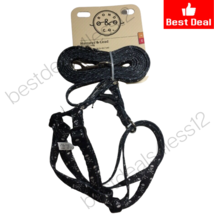 Bond &amp; Co. Black Dog Harness &amp; Dog Lead Leash Set - £12.26 GBP