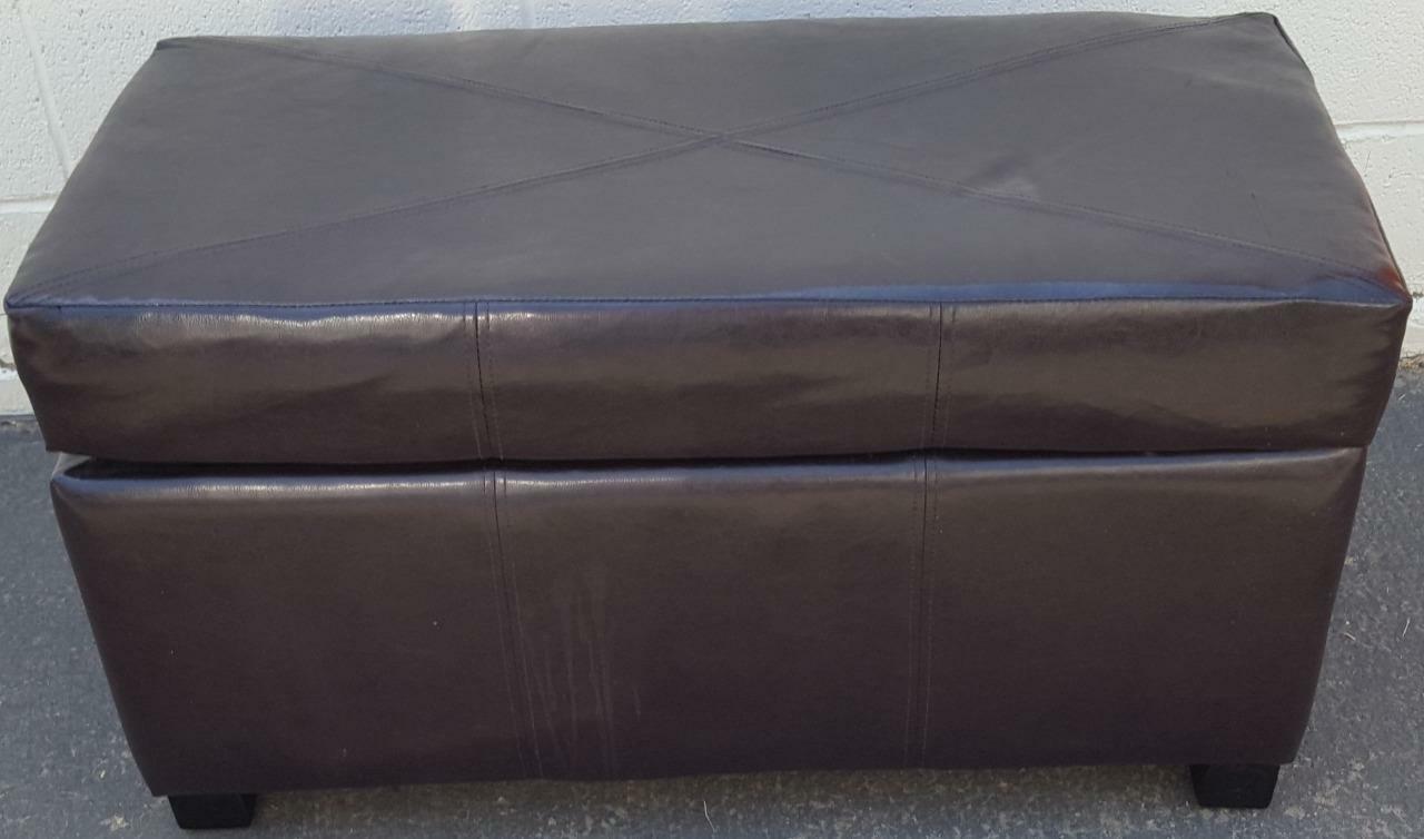 Smaller Size Storage Bench - Faux Leather - Chocolate Brown - VGC - Hinged Lid - $168.29