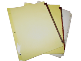 notebook INDEX DIVIDERS A-Z 2 yellow brown tabs gold print, 1 white blac... - $4.95