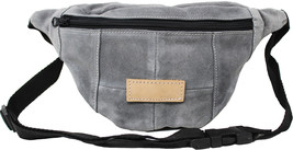 Faux Suede Leather Waist Belt Bag Travel Pouch Fanny Treat Pack Grey 18AA03 - $24.99
