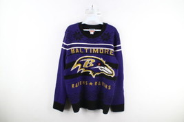 Streetwear Mens Large Snowflake Christmas Baltimore Ravens Football Knit Sweater - £34.92 GBP