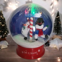 Gemmy Musical Animated Snow Globe &quot;Let It Snow&quot; North Pole 13&quot; Christmas Tableto - £32.20 GBP