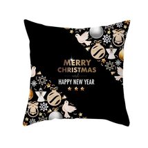 Anyhouz Pillowcase Black Festive Christmas Side Print Cotton Polyester Cushion C - £23.55 GBP+