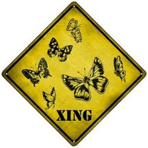 Butterflies Xing Novelty Mini Metal Crossing Sign - £13.54 GBP