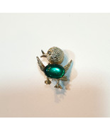 Vintage Gerry&#39;s Brooch Little Duck Duckling Chick Metal with Green Jelly... - $51.53 CAD