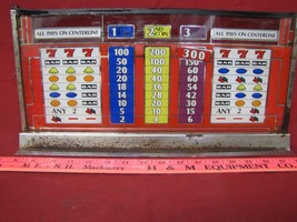 Vintage Original Slot Machine Glass Insert 17&quot; x 8 1/2&quot; Art Glass - £24.10 GBP