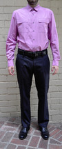 Elie Tahari Pink Stripe 2 Pocket LS Button Dress Shirt L - £31.31 GBP