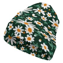 Mondxflaur Colored Floral Winter Beanie Hats Warm Men Women Knit Caps for Adults - £15.21 GBP