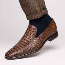 Genuine caiman crocodile Shoes Trento Brown image 7