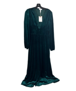 S. Adriana Green Velvet Maxi Dress Lace V Neck Long Sleeve Womens Medium - €35,59 EUR