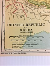 Antique 1921 Chinese Republic and Korea Taiwan Hainan Map Great for framing - £38.60 GBP