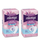 2Pk Always Fresh Incredibly Thin Daily Liners, Clean Scent - Freshn&#39; Cle... - £13.30 GBP