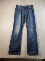 Bke Jeans Mens Size 32 Blue Denim Cotton Pockets Belt Loops Pull On Straight Leg - £20.80 GBP