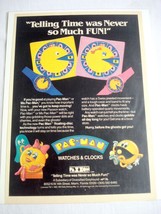 1981 Ad Pac-Man Watches and Clocks Color Ad Telling Time Was Never So Mu... - $8.99
