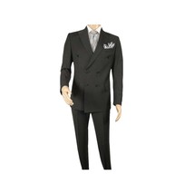 Men Suit BERLUSCONI Turkey 100% Italian Wool 180's Double Breasted #Ber23 Gray image 2
