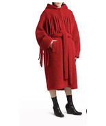 Stella McCartney Teddy Fringe Coat Red Sz 44 8/10 Oversized $2200 - £467.09 GBP