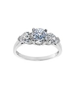 Solid Genuine 14k White Gold 2ct Round Fine Cubic Zirconia Engagement Ring - $544.89 CAD