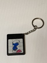 Vintage Smurfs Tile Slide Picture Puzzle Game Keychain Toy - £7.83 GBP