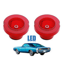 Red LED Tail Brake Turn Signal Light Lamp Lens Wiring PAIR For 68 Dodge Charger - £52.55 GBP