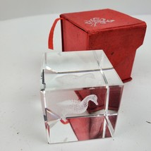 Vintage Duck Glass 1.5 Inch Square Paper Weight in Box - $18.33