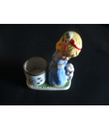Vintage Little Luvkins Porcelain Christmas  Votive Candle Holder Angel L... - $5.93
