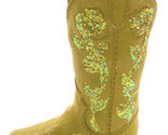 Midwest Yellow Green Glittered Cowgirl Boot Cowboy Christmas Ornament - $5.37