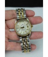 vintage men&#39;s watch Waltham XKE690T 6M55 silver gold tone quartz ROTATIN... - €51,67 EUR
