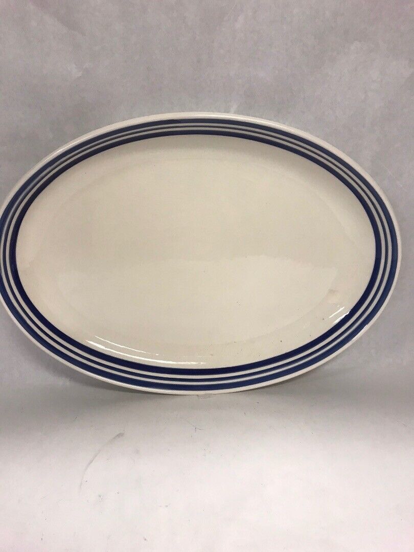 Primary image for Platter OVAL Mid Century Large ITALY Noustria Ceramica Ironstone VINTAGE cobalt
