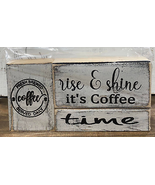 Rise And Shine Coffee Time Wooden Blocks - $25.95