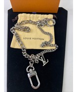 Louis Vuitton Bag Charm Wallet Chain Monogram giant Chain M01398 Silver ... - €345,74 EUR