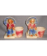 Shawnee Pottery PAIR OF FIGURAL ASIAN MAN PLANTERS # 617 Made in USA - $40.32 CAD