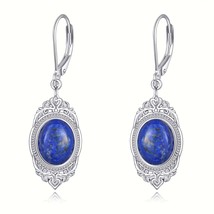 VictorianStyle Moonstone  Lapis Lazuli Earrings - £39.42 GBP