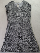 Ellen Tracy Dress Womens XL Black White Leopard Print Sleeveless Round Neck - £18.36 GBP