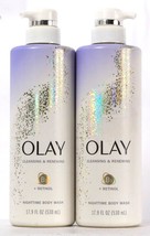 2 Bottles Olay 17.9 Oz Cleansing &amp; Renewing B3 &amp; Retinol Nighttime Body Wash - £29.33 GBP