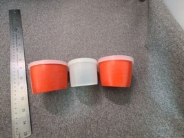 (3) Vtg Tupperware Bowls 4 Oz Snack Cups With Lids - £6.81 GBP