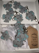 20 Sets Baby Shower Guest Gift,Baby Boy Elephant Keychains 20 Bags 20 - £19.68 GBP