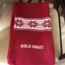 Red Gold Coast winter snowflake sweater fleece scarf - £13.41 GBP