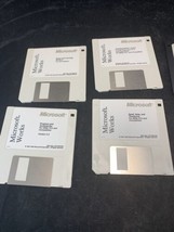 Vintage Microsoft Works Version 2.0 Software 3.5&quot; 4 Disk Set Plus Extra Disks - £12.02 GBP