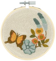Fabric Editions Needle Creations Punch Needle Kit 4&quot; Round-Butterfly - £13.22 GBP