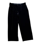 Chico&#39;s Black Velvet Stretch Knit Wide Leg Zip Pants XL/3 Comfy Skylar R... - $29.99
