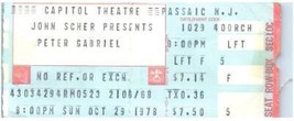 Vintage Peter Gabriel Ticket Stub October 29 1978 Capitol Theatre Passaic NJ - £19.77 GBP