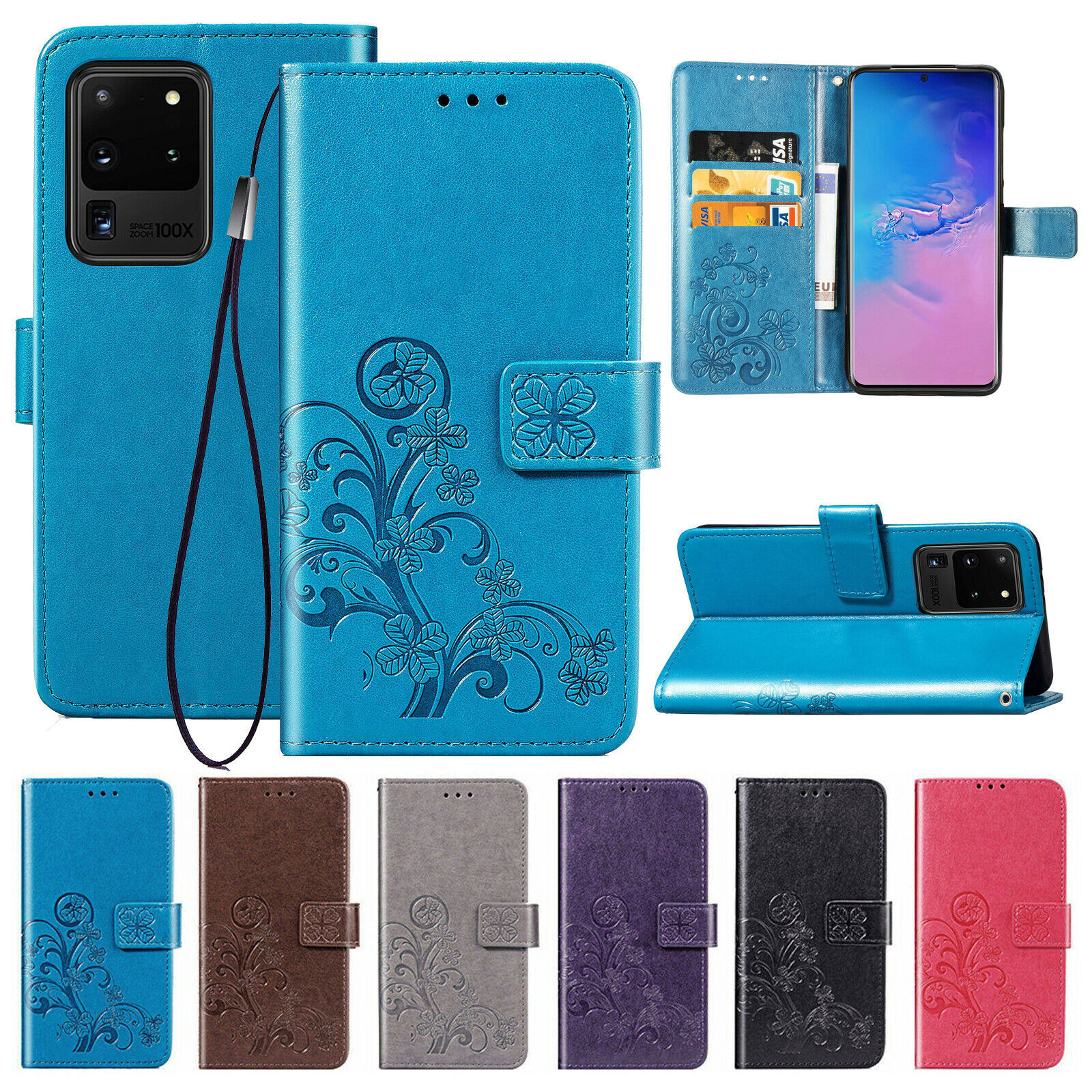 For Samsung Galaxy S20/A51/A71/A81 Retro Pattern Leather Wallet Stand Case Cover
