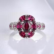 Top Quality Fine Jewelry Natural Rhodolite Gem 925 Sterling Silver Engagement We - £60.36 GBP