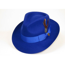 Bruno Capelo Hat Australian Wool Fedora Teardrop Crown Fabio FB235 Royal image 6