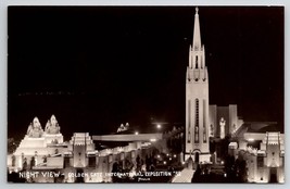 RPPC 1939 Golden Gate Int&#39;l Exposition Night View Postcard X28 - £10.23 GBP