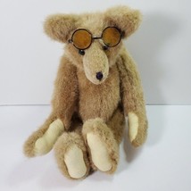 Mary Meyer GREEN MOUNTAIN BEAR Round Glasses Jointed 14&quot; Brown Tan Plush... - £14.93 GBP