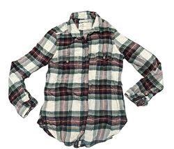 American Eagle Small Women’s Flannel  Plaid Button Up Long Sleeve Shirt EUC - €8,07 EUR