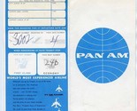  Pan American World Airways Ticket Jacket Passenger Ticket Milwaukee Eur... - £15.52 GBP