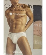 Calvin Klein 3 Men's Cotton Stretch Hip Briefs XXL 44-46 Navy/Clay/Beige NB2613 - $29.99