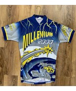 Kucharik Cycling Jersey Mens L Blue, White, Yellow  Y2K Half Zip Kool Kn... - $23.76